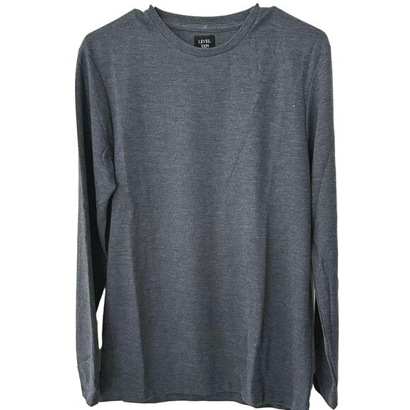 Level Ten Gray pull over long sleeve thick tee shirt size S - Picture 1 of 8
